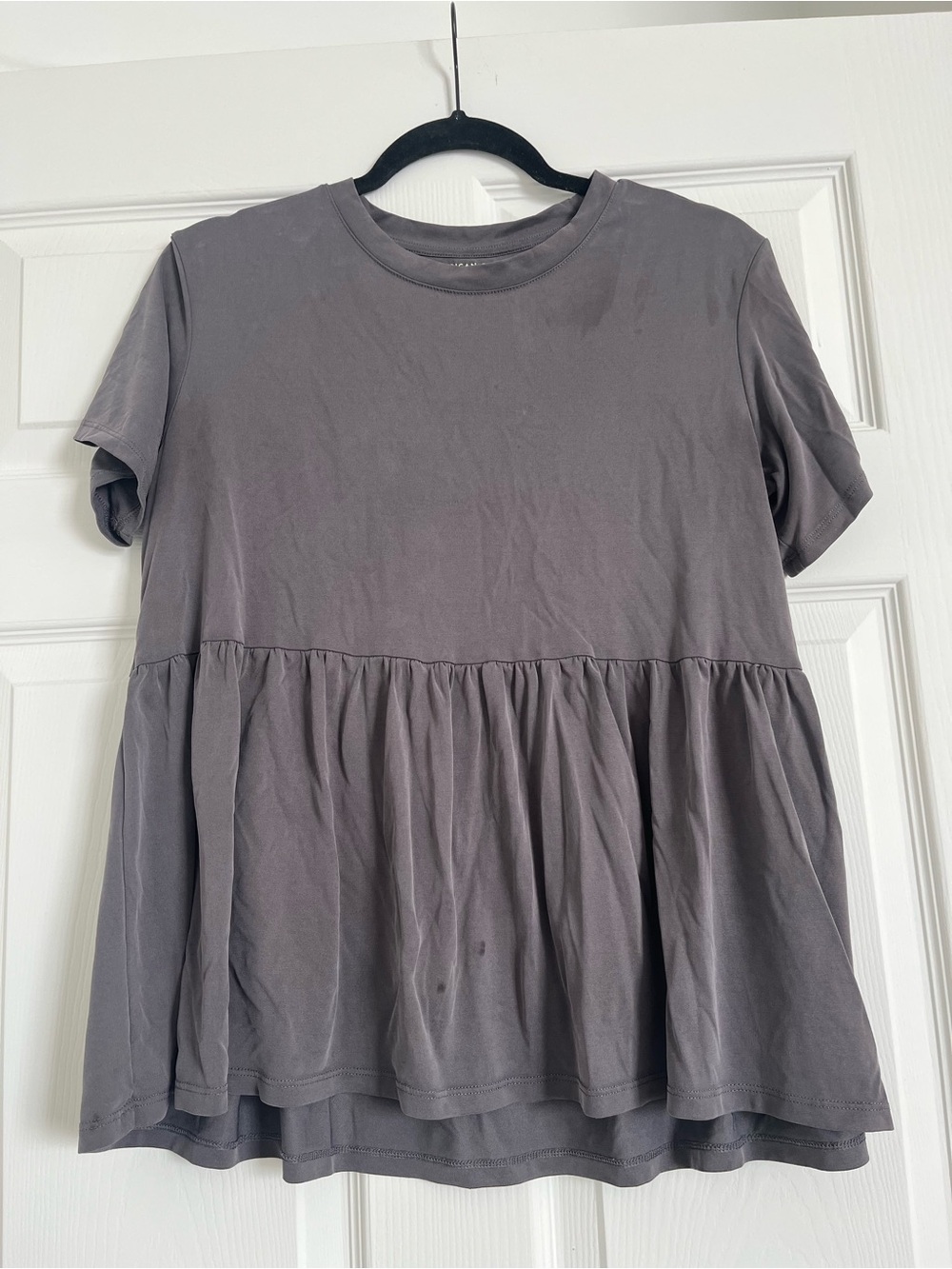 Women's Gray Short Sleeve Peplum Tee - American eagle